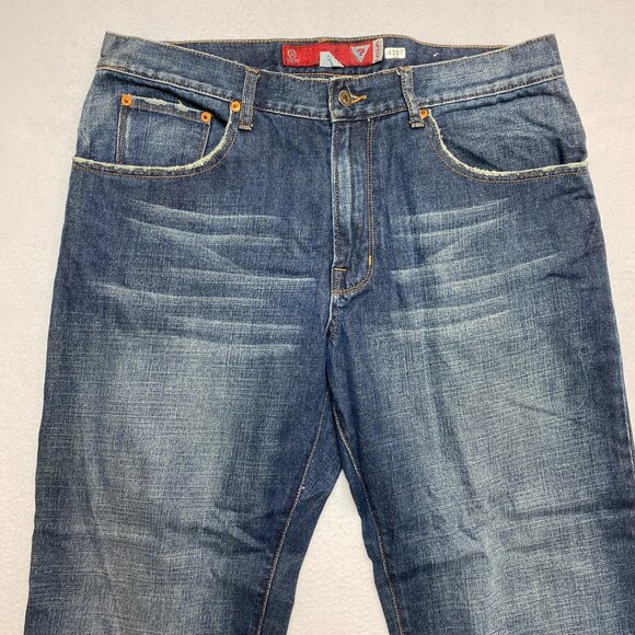 Guess Utility Wide Leg Jeans Men's 36 Blue Denim Dark Washed Loose Fit Casual